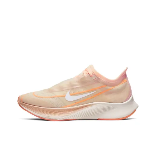 Nike Zoom Fly 3 Нескользящий Легкий Низкий Топ Марафон Беговые кроссовки Женские Импульс Апельсин
