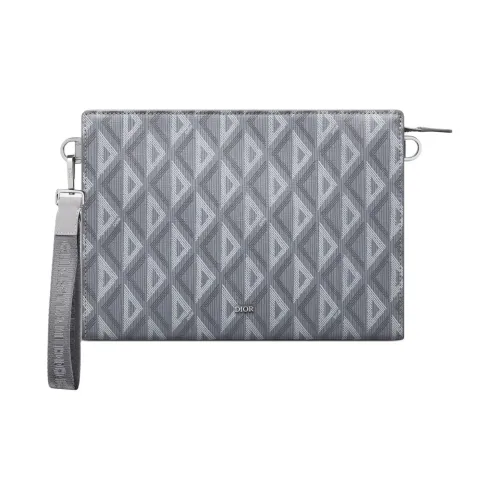 DIOR CD Diamond Холст Клатч Мужской Серый