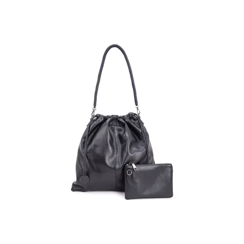 VENOF Первый слой Подлинная коровья кожа Одно плечо Через плечо Большая вместимость Коммутирование Сумка-ведро Женская