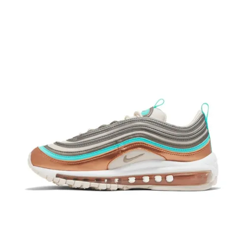 Nike Air Max 97 Low Топ Повседневные Беговые Кроссовки Женские Металлик Медный