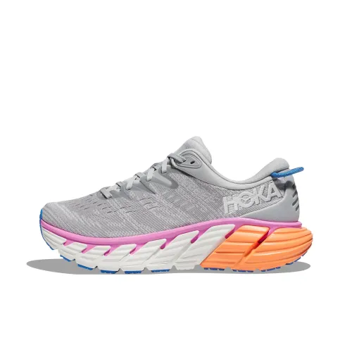 HOKA ONE ONE Gaviota 4 Амортизирующие подошва Противоскользящие Устойчивые к истиранию Низкий топ Беговые кроссовки Женские Серый