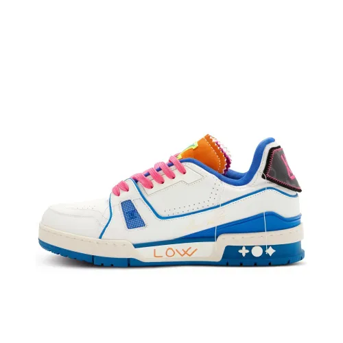 LOUIS VUITTON Тренер Low Топ Стильные Скейтбординги Мужской Белый Синий Сент-Тропе Ограниченная серия