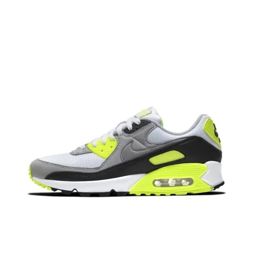 Nike Air Max 90 Low Топ Air Cushion Повседневные Беговые Кроссовки Унисекс Белый Желтый