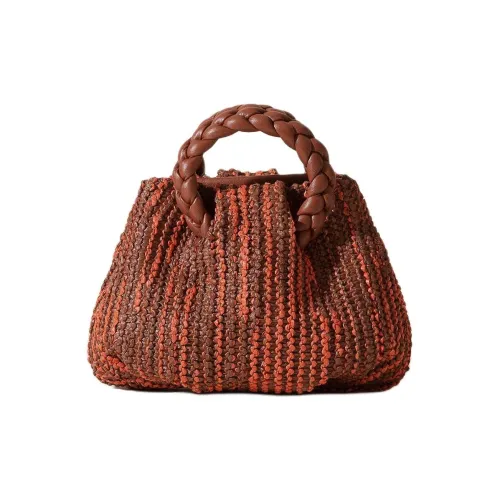 Hereu Сумка через плечо из соломенной плетени маленькая сумка женская коричневый и оранжевый