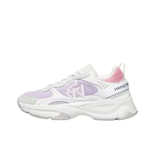 Stuart Weitzman SW Trainer Low Топ Повседневная обувь Женская Белый Фиолетовый