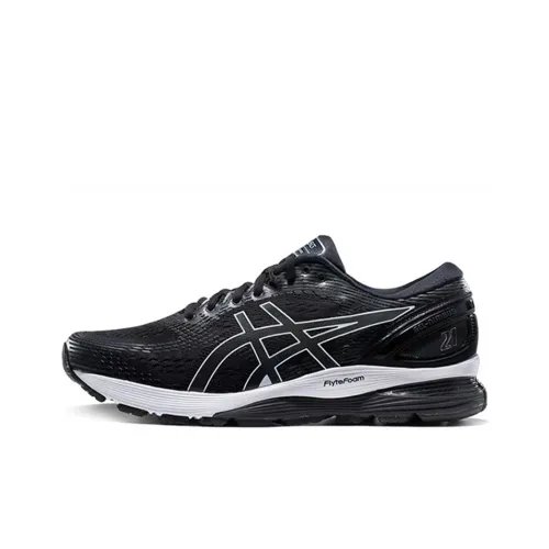 Asics Gel Nimbus 21 Low Топ Беговые кроссовки Мужские Черно-белые