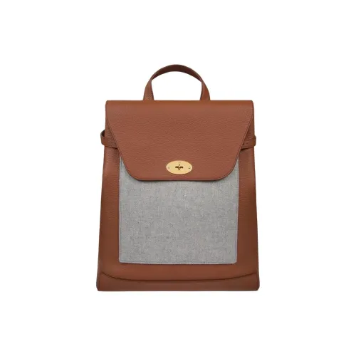 Mulberry Eleventy Chiltern Коллаборация Фланель Рюкзак Женские Каштановый и Серый