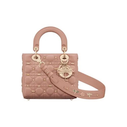 DIOR Lady Dior Lambskin Сумка Lady Dior Сумка через плечо Сумка Маленькая Женская Розовая