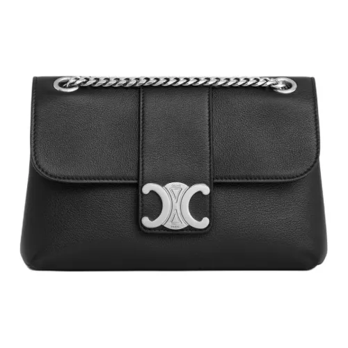 CELINE Teen Victoire Мягкая Телячья Кожа Сумка через плечо Женская Черная