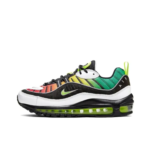 Olivia Kim x Nike Air Max 98 Low Топ Air Cushion Marathon Беговые кроссовки Женские Красный Желтый Зеленый