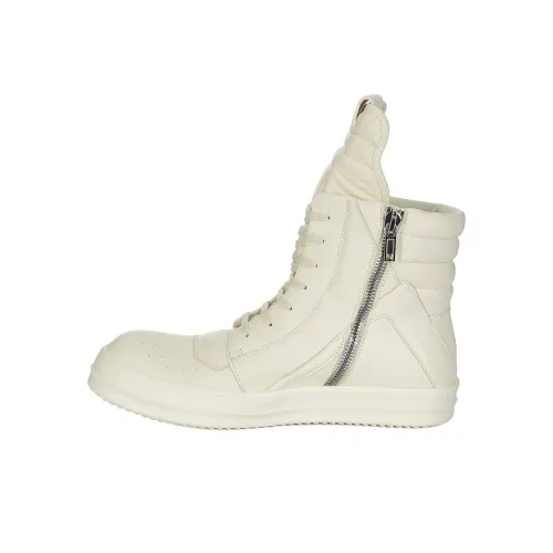 RICK OWENS совместный бренд RO Geobasket Высокие кроссовки для скейтбординга Мужские Молочно-белые