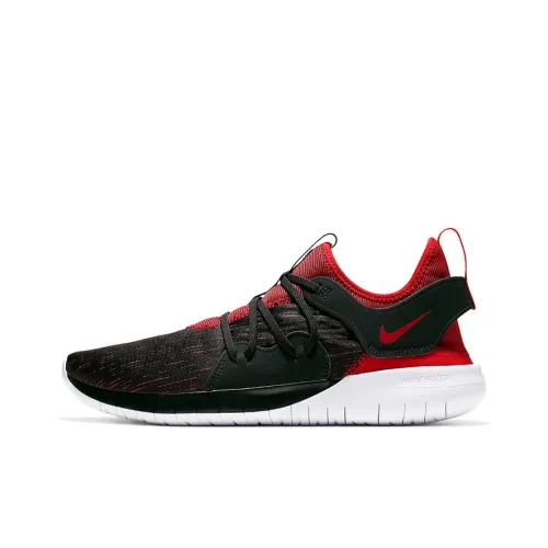 Nike Flex Contact 3 Slip-on Устойчивый к истиранию Легкий низкий топ Повседневная беговая обувь для мужчин Черный Красный