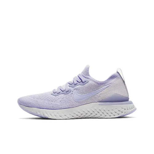 Nike Epic React Flyknit 2 Нескользящий Легкий Низкий Топ Тренировочные Беговые Кроссовки Женские Светло-фиолетовые
