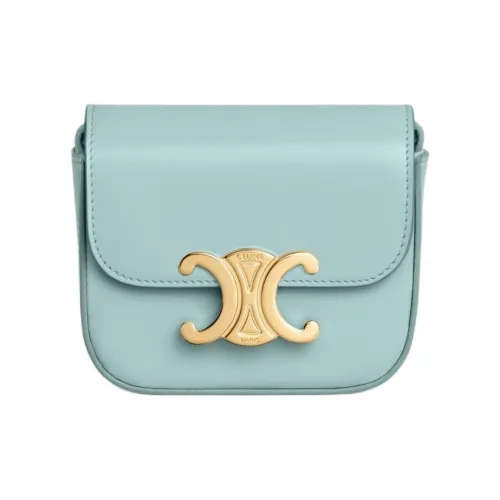 CELINE Triomphe Телячья кожа Сумка через плечо Мини Женские Pool Синий