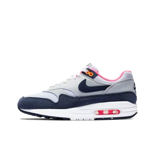 Nike Air Max 1 Амортизация Поддержка Низкий Топ Air Cushion Повседневные Беговые Кроссовки Женские Белые Синие Розовые