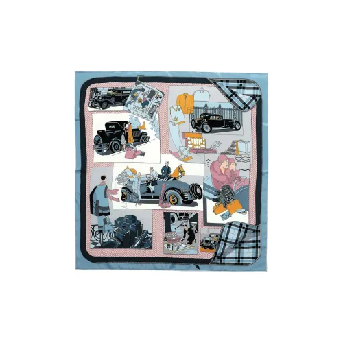 Hermes Carre Шарфы из тутового шелка Синий Женские