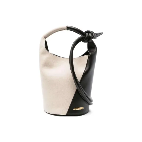 Jacquemus Телячья кожа Ведрообразная сумка Сумка на одно плечо Женская Черная и Светло-серая
