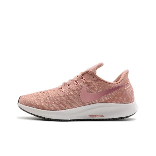Nike Pegasus 35 Амортизаторы Slip-resistant Дышащие Низкие Кроссовки для Бега Женские Розовые Красные