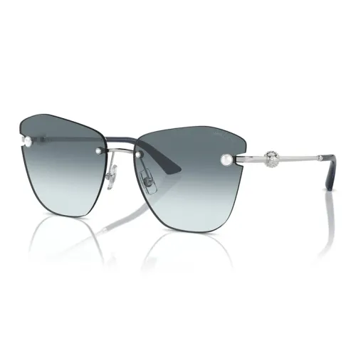 Jimmy Choo Металл Нерегулярная форма Солнцезащитные очки Женские Серебристые
