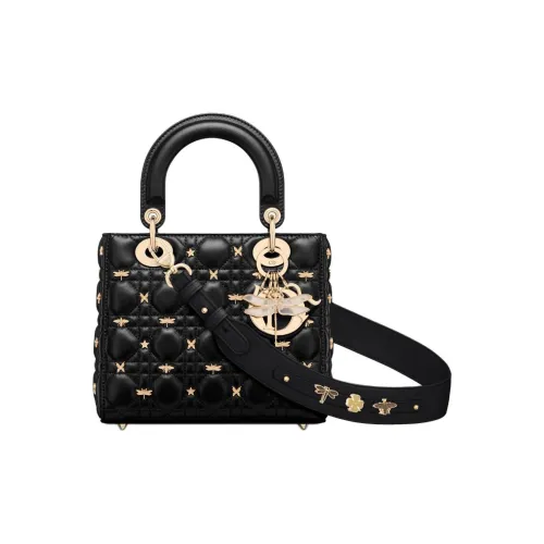 DIOR LADY DiorMy ABCDior Lambskin Сумка Lady Dior Сумка через плечо Сумка Маленькая Женская Черная