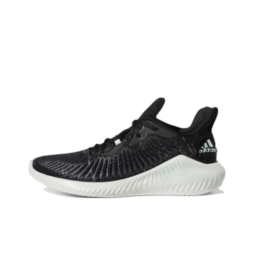 Adidas AlphaBounce Slip-Resistant Дышащий Легкий Низкий Топ Повседневные Беговые Кроссовки Мужские Черно-Белые