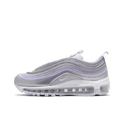 Nike Air Max 97 Амортизация Баланс Низкий Топ Воздушная Подушка Резиновые Беговые Кроссовки Женские Серебряный Фиолетовый