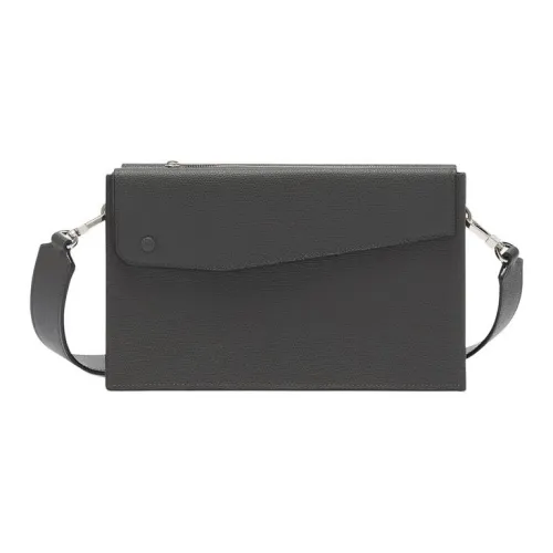 Valextra Millepunte Телячья кожа Сумка через плечо Мужская Дымчато-серый