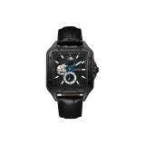 Черный корпус с черным циферблатом, ремешок