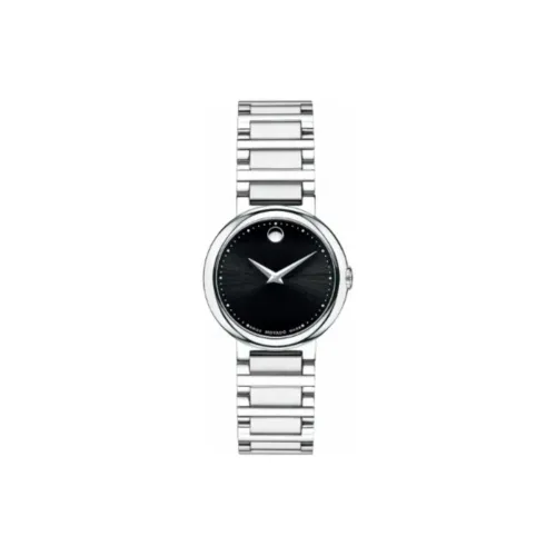 MOVADO Concerto Collection Кварцевый механизм Женские часы 26,5 мм Черный циферблат Корпус из нержавеющей стали