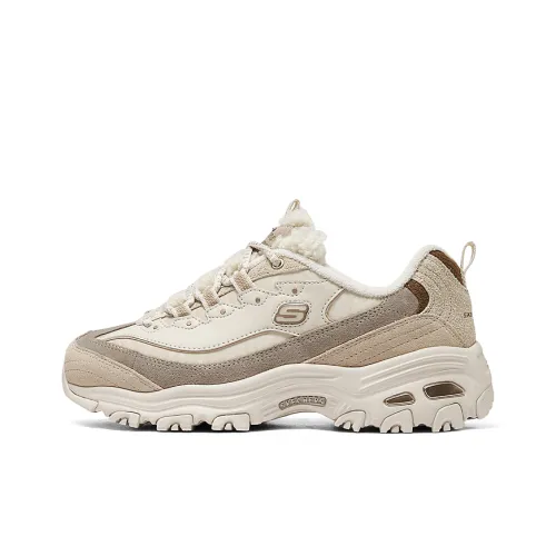 Skechers D'LITES 1,0 Амортизация Устойчивость к истиранию Покрытие Поддержка Термический Низкий Топ Кроссовки для бега Женские Бежевый Коричневый