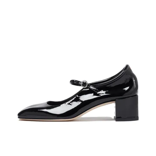 Aeyde Aline Грубый каблук Туфли Мэри Джейн Женские Черные