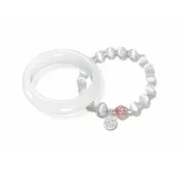 Браслет "Белый лунный свет" Комплекты одежды [Розовые бусины]