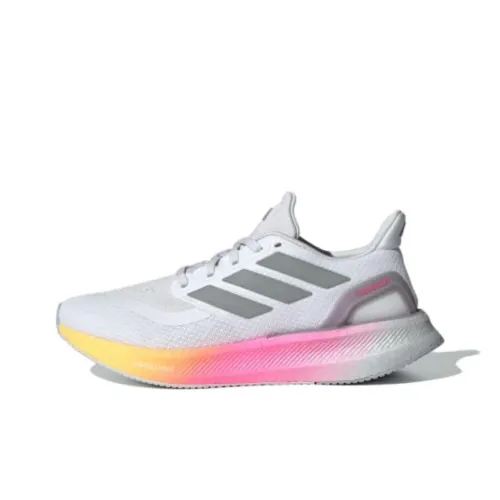 Adidas Износостойкие Дышащие Низкие Кроссовки для Повседневного Бега Женские Белые Серые