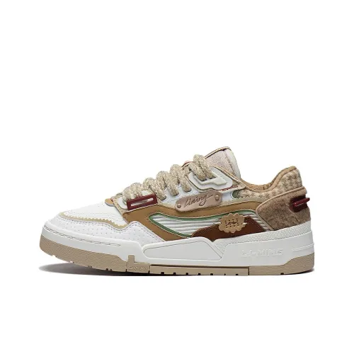 LINING 001 BTC PRM Устойчивые к истиранию Дышащие Низкие Кроссовки для скейтбординга Женские Белый Умбра