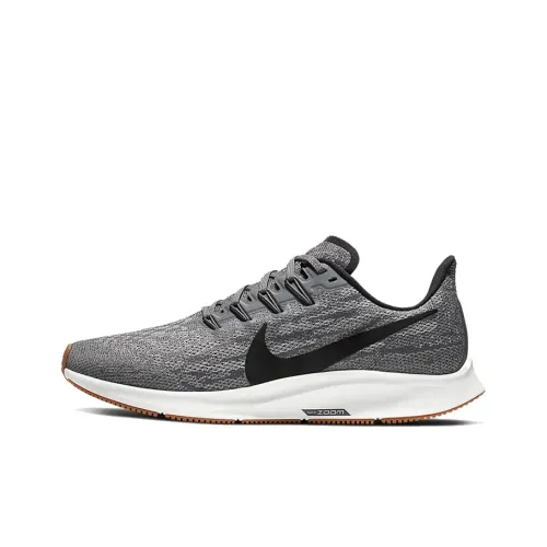 Nike Pegasus 36 Противоскользящий Устойчивый к истиранию Низкий Топ Марафон Беговые кроссовки Женские Белый Коричневый Серый