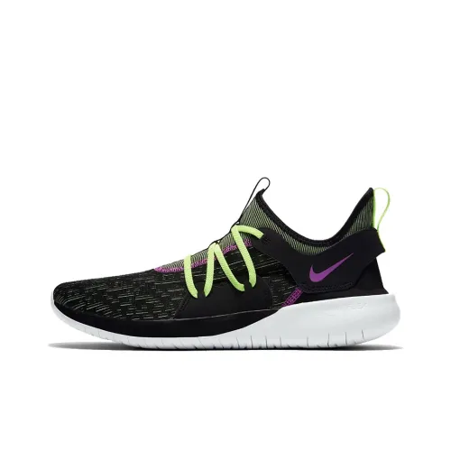 Nike Flex Contact 3 Устойчивые к истиранию Низкие Беговые кроссовки Мужские Черные Зеленые