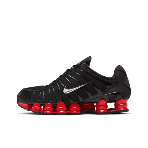 SKEPTA x Nike Shox TL Series Нескользящий Легкий Низкий Топ Цилиндрическая форма Воздушная подушка Повседневные Беговые кроссовки Унисекс Черный Красный
