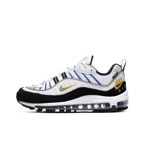 Nike Air Max 98 Low Топ Air Cushion Повседневные Беговые Кроссовки Женские Черно-Белые