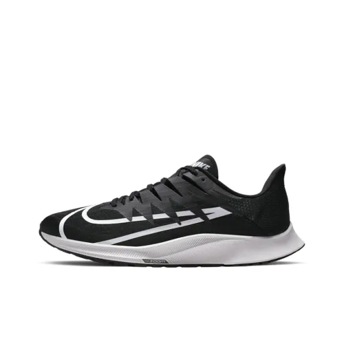 Nike Zoom Rival Fly 1 Устойчивый к истиранию Дышащие Беговые кроссовки Мужские Черный Белый Широкая посадка