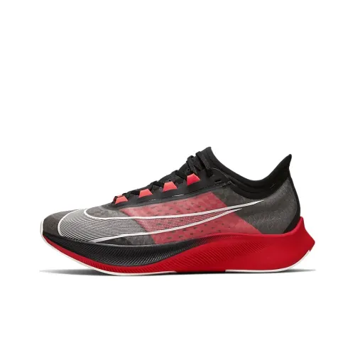 Nike Zoom Fly 3 Slip-resistant Abrasion-resistant Lightweight Low-Top Running Shoes Unisex Black Red Найк Zoom Fly 3 Противоскользящий Устойчивый к истиранию Легкий Низкий Топ Беговые Кроссовки Унисекс Черный Красный