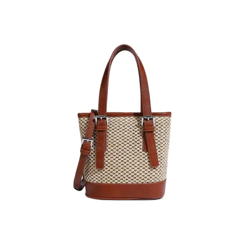 H YXIANG Соломенная плетеная ПУ (полиуретан) Сумка через плечо Стандартная Женская Бежевая