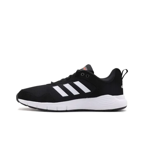 Adidas Fluidcloud Амортизирующие шоки Противоскользящие и устойчивые к истиранию Легкие Низкие беговые кроссовки Мужские Черно-белые