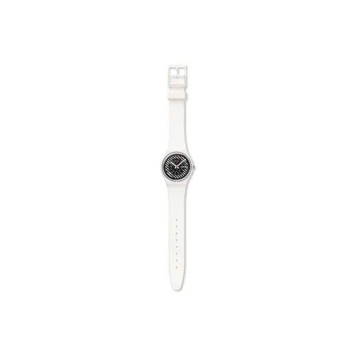 Swatch Quartz Механизм Женские часы 34 мм Черный циферблат Пластиковый корпус Часы Силиконовый ремешок