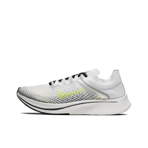 Nike Zoom Fly SP Амортизация Поддержка Низкий Топ Воздушная Подушка Марафон Беговые кроссовки Унисекс Белый Желтый