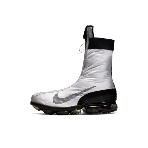 Nike VaporMax Flyknit High Топ Беговые кроссовки Мужские Серебряные