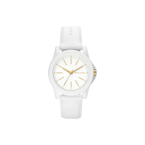 ARMANI EXCHANGEAE Women's Watch Кварцевый механизм Силиконовый ремешок Белый циферблат Подарочная коробка Masterpiece