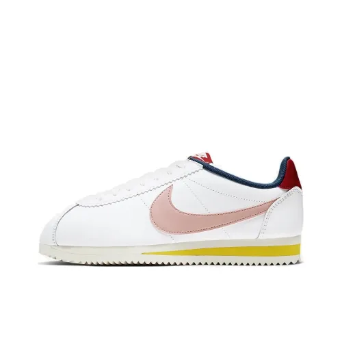 Nike Cortez Нескользящий Легкий Низкий Топ Беговые Кроссовки Мужские Розовые Белые