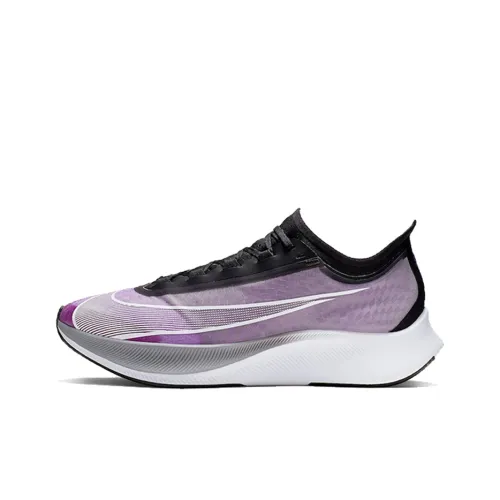 Nike Zoom Fly 3 Амортизация Устойчивость к истиранию Устойчивость к абразивным воздействиям Низкий топ Повседневная беговая обувь Мужская Серый Фиолетовый