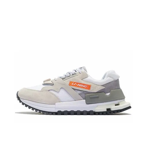 LiNing 001 Инновация Амортизаторы Противоскользящие Устойчивые к износу Низкий Топ Повседневный Мужской Жемчужно-белый