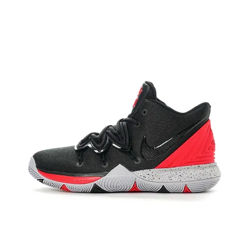 Nike Kyrie 5 Irving 5 Slip-resistant Abrasion-resistant Lightweight MID Basketball Game Shoes GS Black Red Найк Кайри 5 Ирвинг 5 устойчивый к истиранию легкий баскетбольные кроссовки для игры MID черный красный